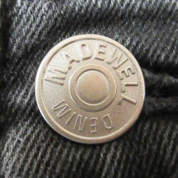 MADEWELL High Rise‎ Denim Shorts Sz 25 (27) Frayed Cuffed Hem Washed Black Jeans - Picture 3 of 11